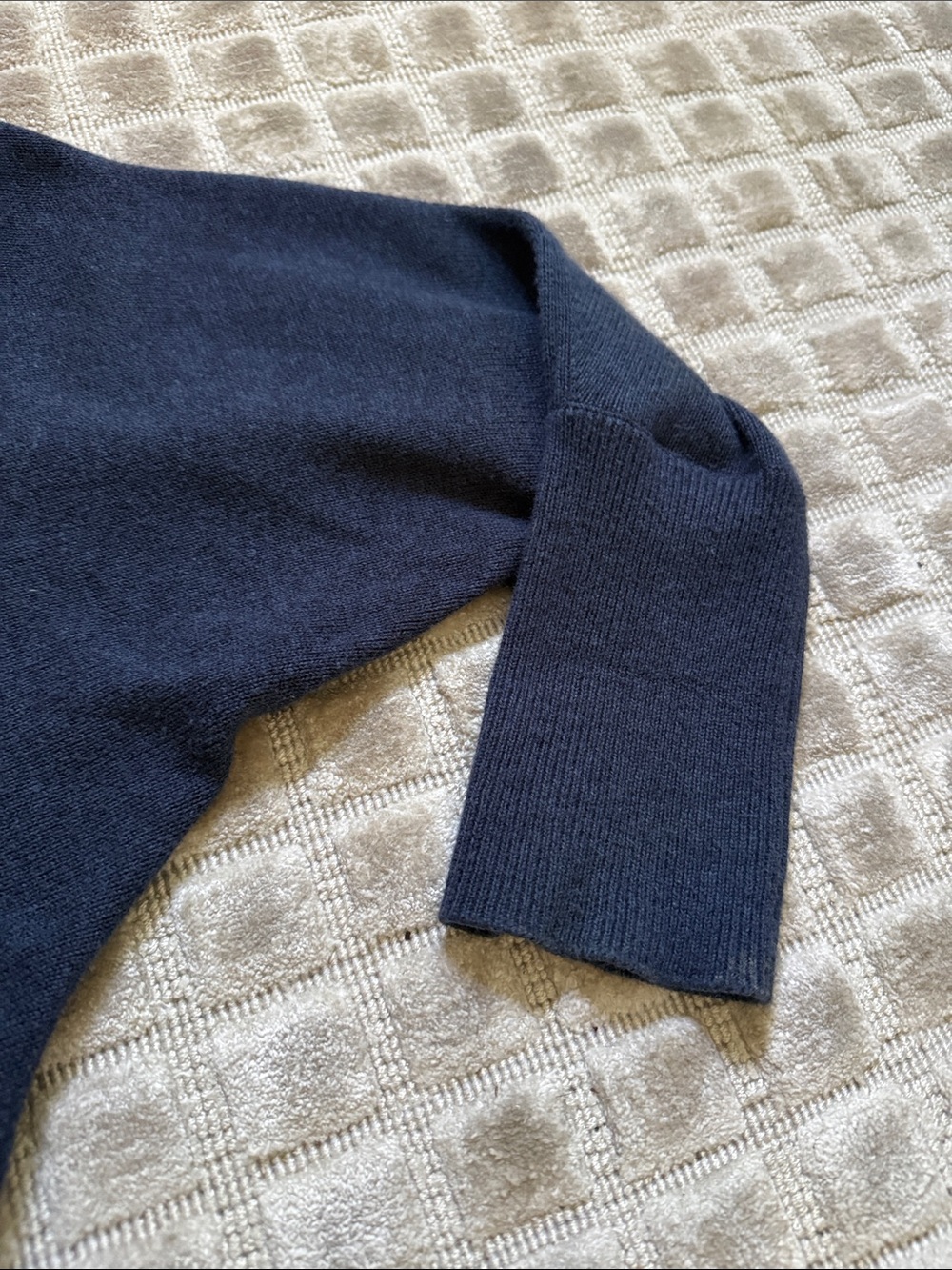 Eileen Fisher S Organic Cotton Cashnere Draped Neck Teal Blue Sweater Too - Picture 5 of 6